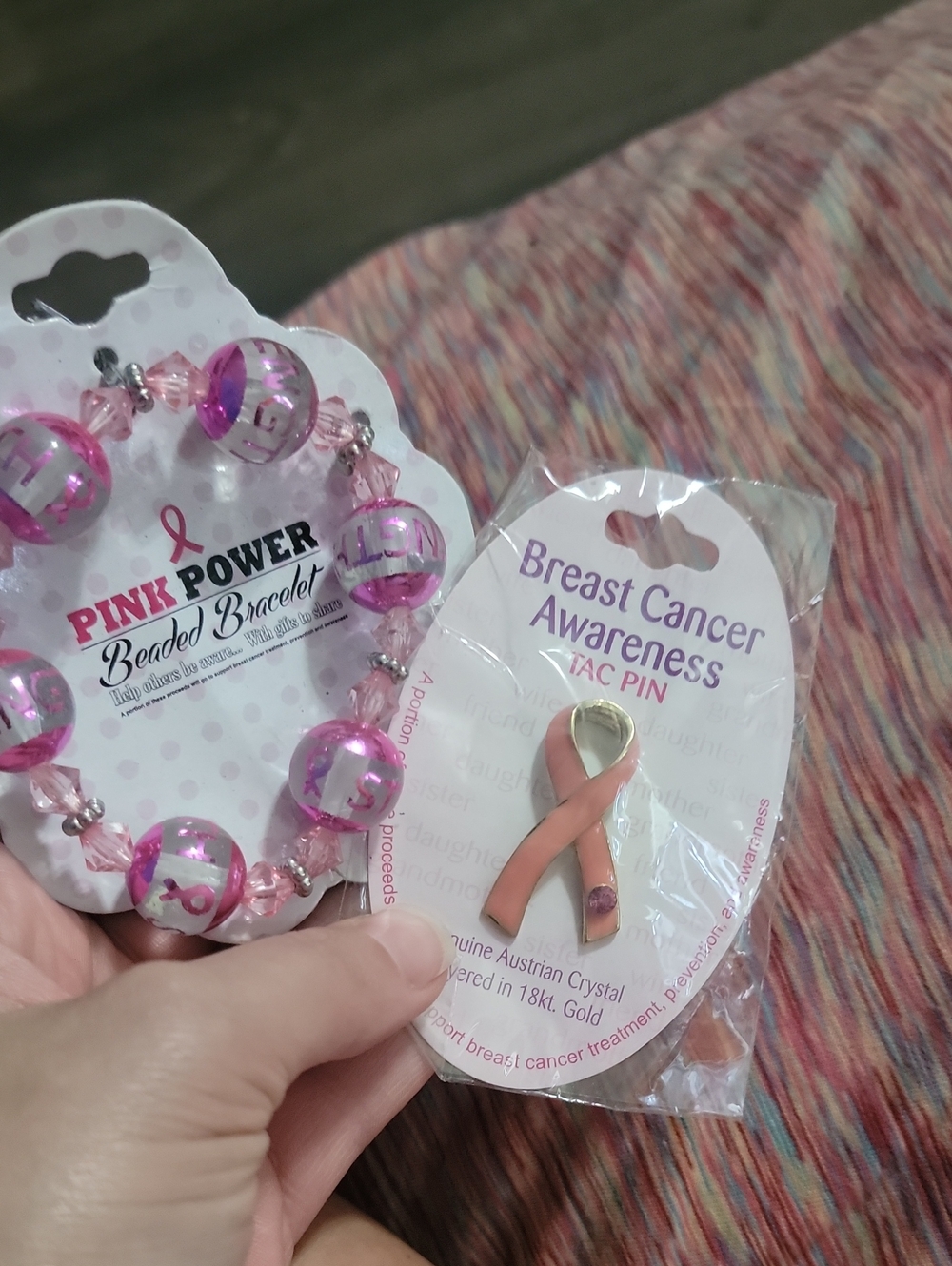 Pink Power Beaded Bracelet - Breast Cancer Awareness